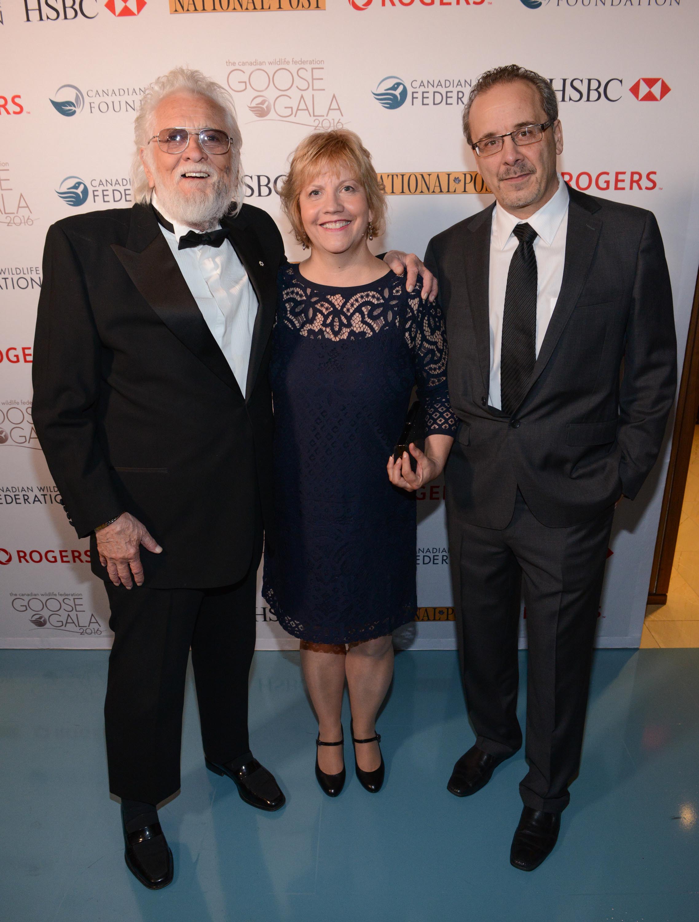 Ronnie Hawkins with Bobbi Bates and Acting Canadian Wildlife Federation CEO, Rick Bates
