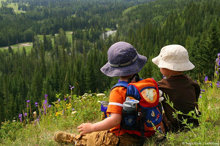 Kids out for a hike