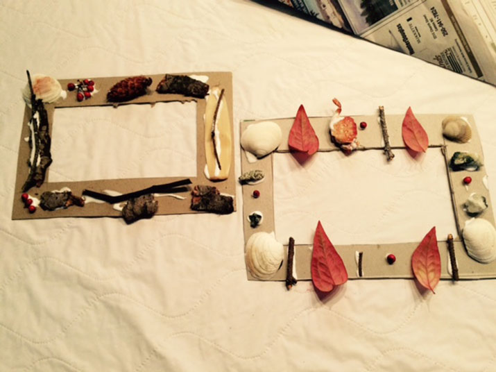 Home made craft picture frames