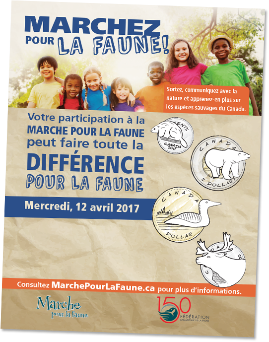 Walk for wildlife poster in french