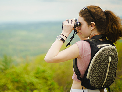 girl with binoculars