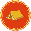 illustration orange tent icon