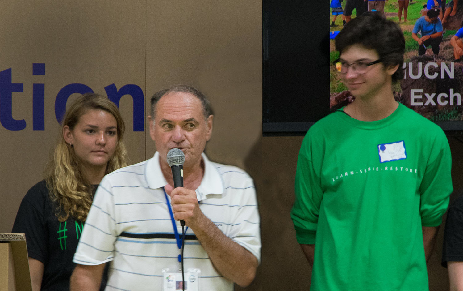Bob speaking to students