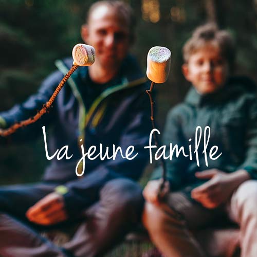 The young family camping banner
