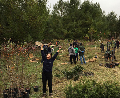 christine planting trees