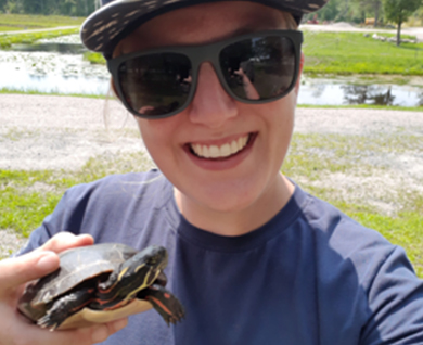 christina with turtle