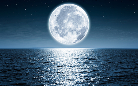 moon over the ocean