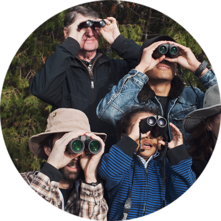 family with binocular