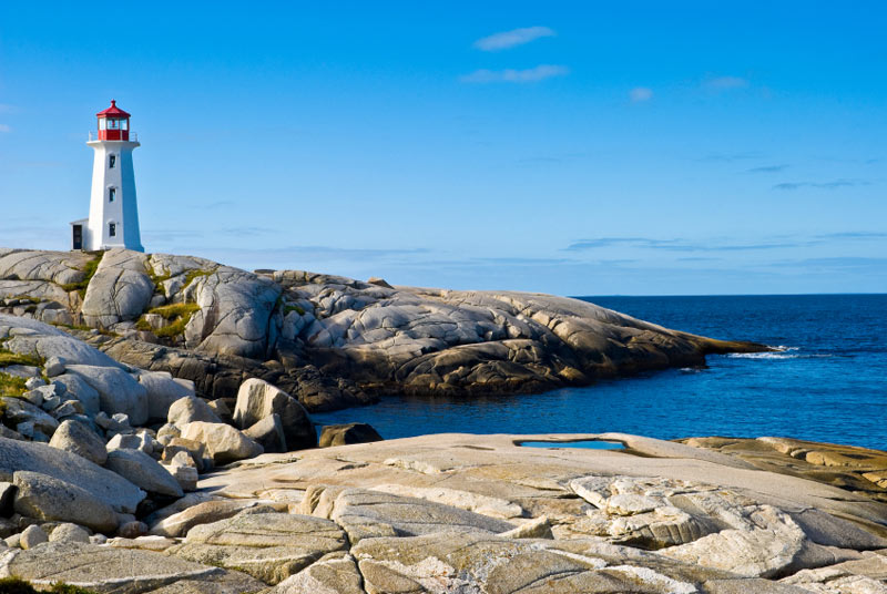 Shoreline coast nova scotia lighthouse