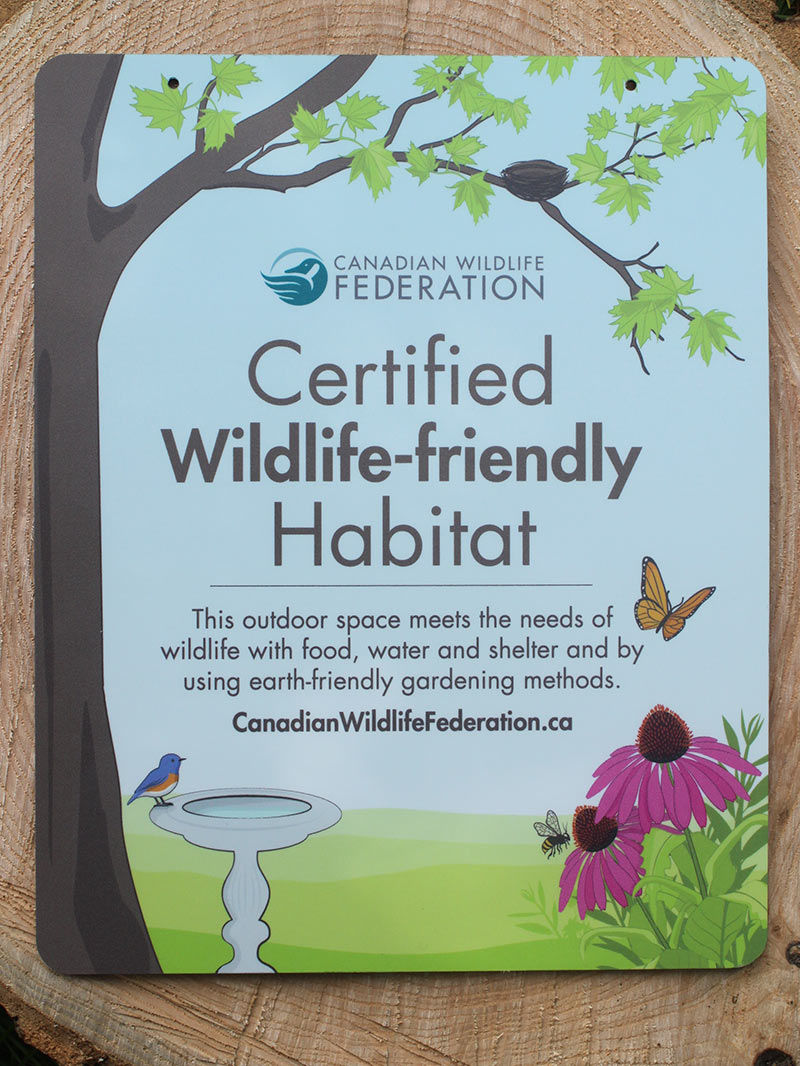 Garden Habitat Certification sign