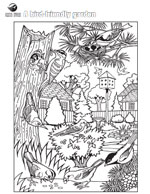 Gardening colouring page