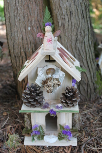 Fairy house at the base of a tree