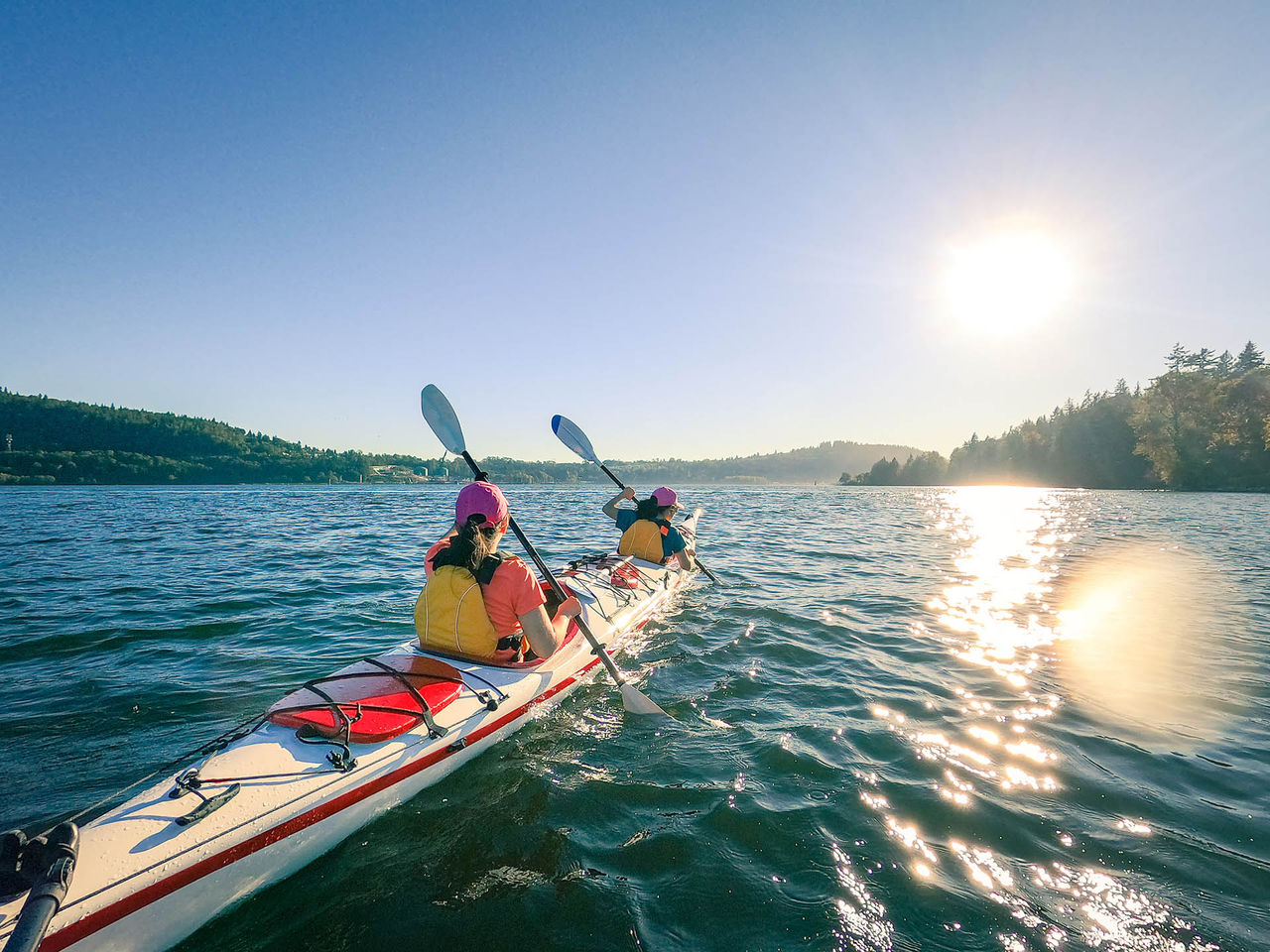 Two People Kayaking
