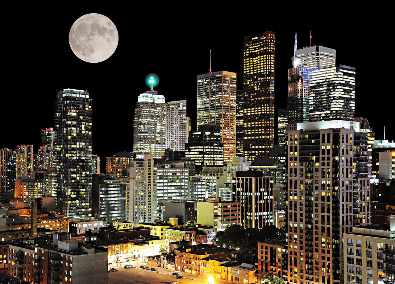 toronto night city lights