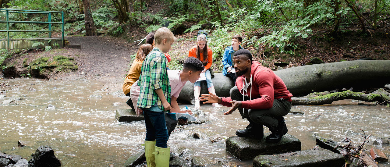 kids river teacher 