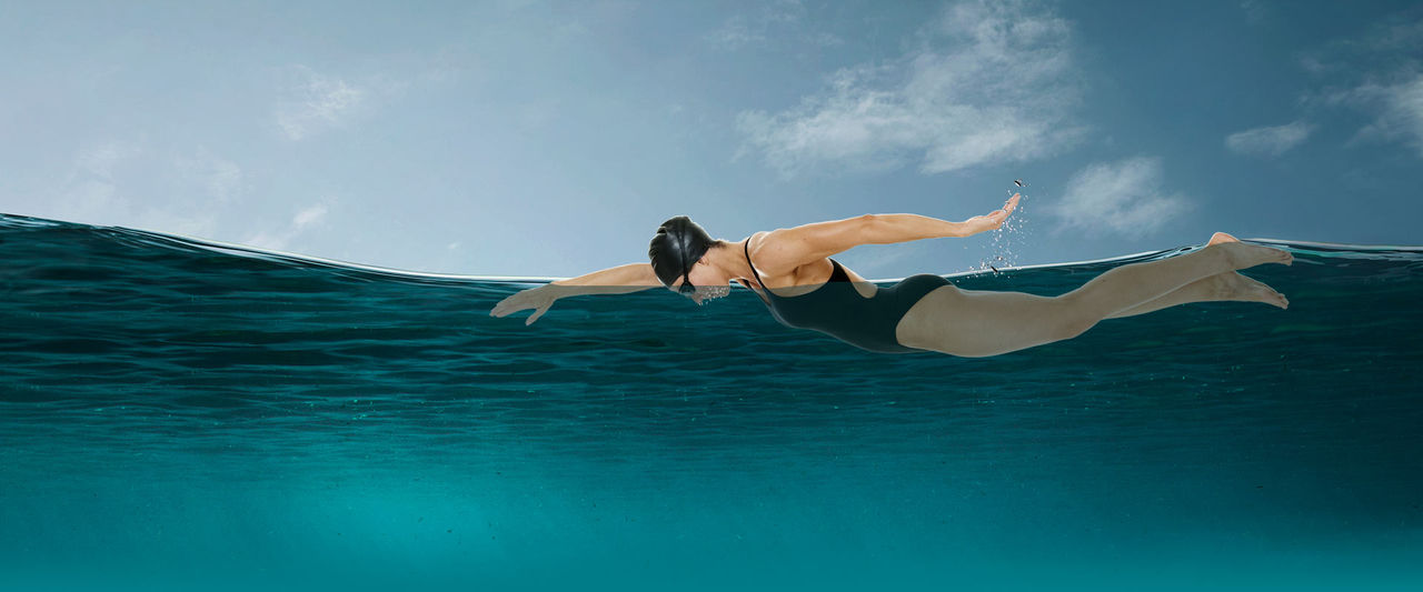 swimming without plastic